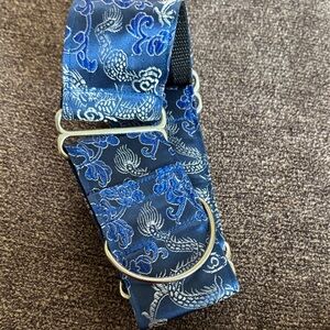 Dog collar my princess whippet.Never fit her.Elegant Blue & Silver Brocade Belt